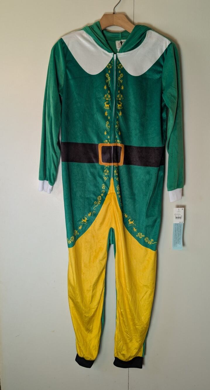 Elf Green Onesie Costume Large Slim Built